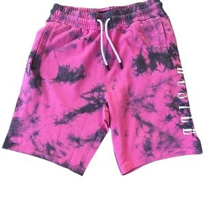 Pink Tie-Dye Men's Flat Front Shorts